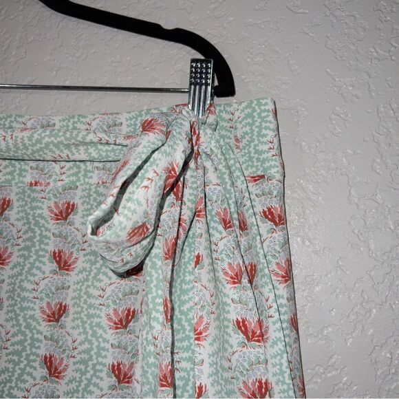 NWT Hill House Green Trailing Vine The Mirabel Skirt Multi Crepe Wrap Skirt XL - Picture 6 of 12